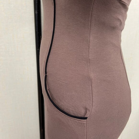 NWT Deadstock 2000s Color Block Brown Black Retro Pencil Dress - Picture 6 of 6